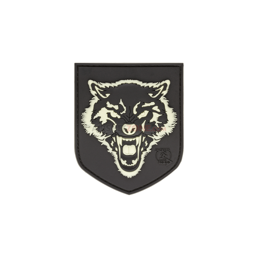PATCH CAUCIUC - WOLF SHIELD - GLOW IN THE DARK
