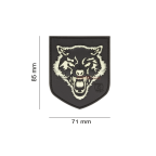 PATCH CAUCIUC - WOLF SHIELD - GLOW IN THE DARK