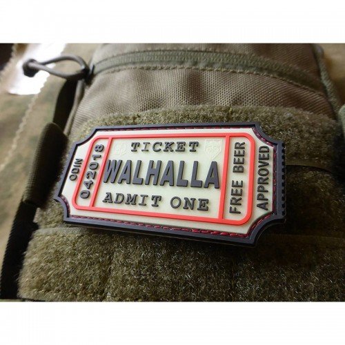 PATCH CAUCIUC - LARGE WALHALLA TICKET - GLOW IN THE DARK