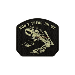 PATCH CAUCIUC - MESAJ DON /T TREAD ON ME FROG - GLOW IN THE DARK