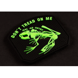 PATCH CAUCIUC - MESAJ DON /T TREAD ON ME FROG - GLOW IN THE DARK