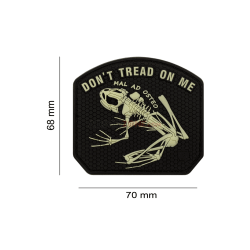 PATCH CAUCIUC - MESAJ DON /T TREAD ON ME FROG - GLOW IN THE DARK