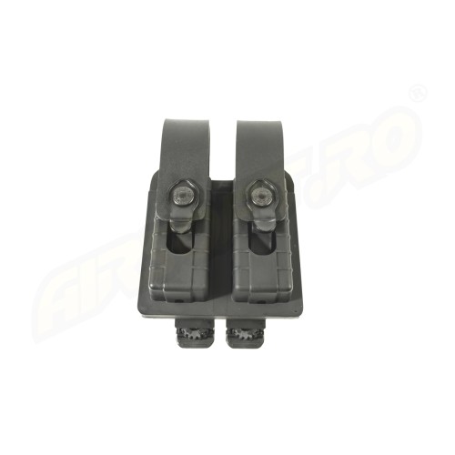 KING COBRA PORTA CARICATORE CHIUSO DOPPIO IN POLIMERO A DOPPIA C - PER GLOCK 17 - SISTEMA MOLLE - NERO