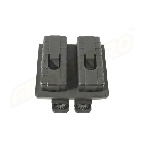 KING COBRA PORTA CARICATORE DOPPIO APERTO IN POLIMERO - PER GLOCK 17 - SISTEMA MOLLE - NERO