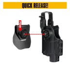 HOLSTER UNIVERSAL PENTRU PISTOL CU LANTERNA SI RED DOT - LUX - NEGRU