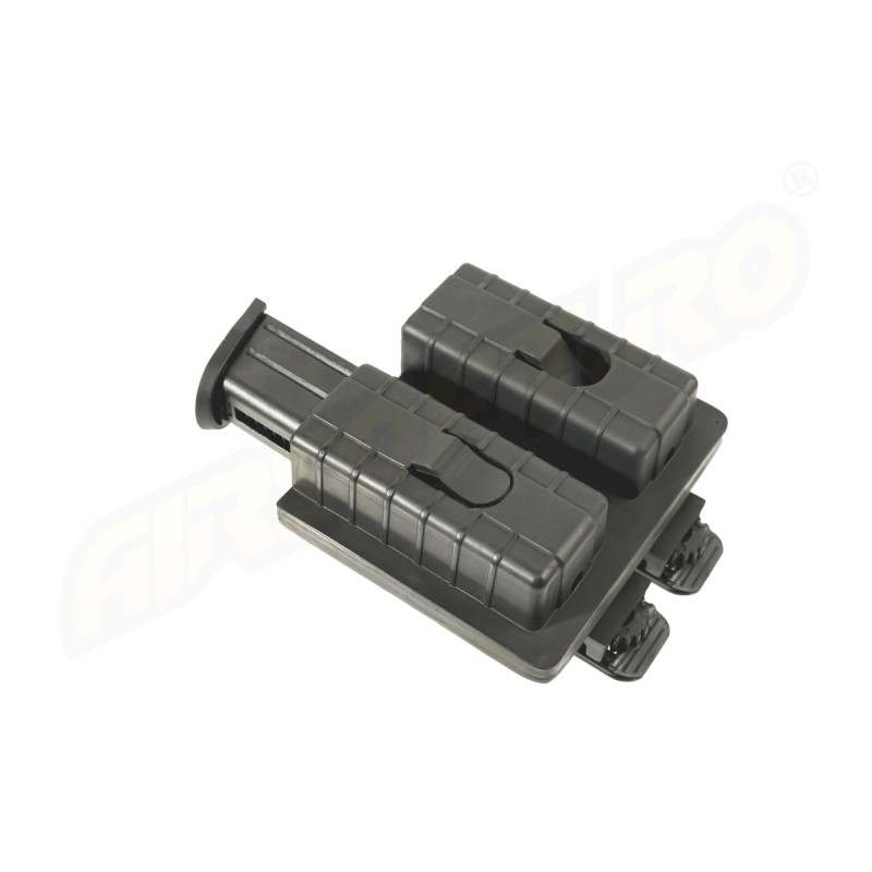 KING COBRA PORTA CARICATORE DOPPIO APERTO IN POLIMERO - PER BERETTA PX4 - SISTEMA MOLLE - NERO