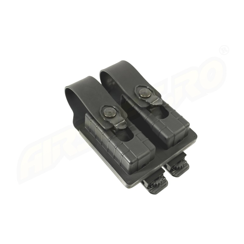 PORT INCARCATOR DUBLU INCHIS DIN POLIMER - PENTRU BERETTA PX4 - SISTEM MOLLE - BLACK