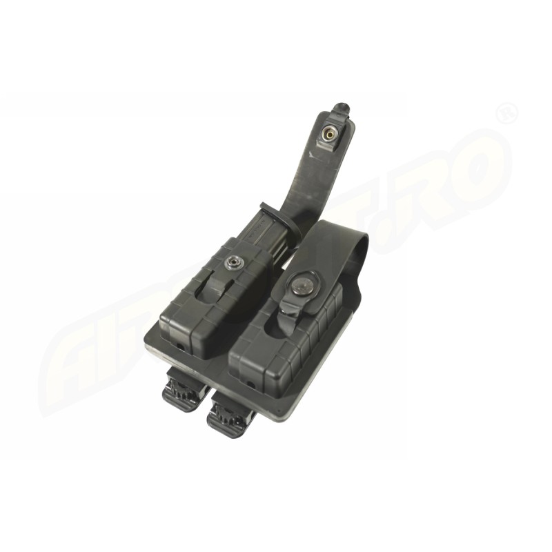 PORT INCARCATOR DUBLU INCHIS DIN POLIMER - PENTRU BERETTA PX4 - SISTEM MOLLE - BLACK