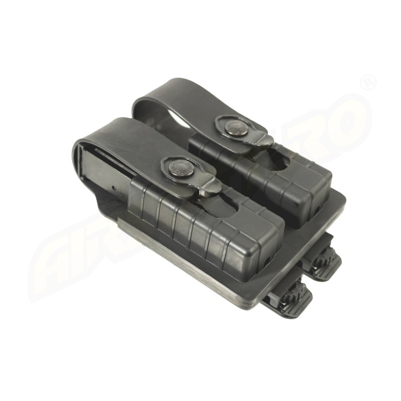 PORT INCARCATOR DUBLU INCHIS DIN POLIMER - PENTRU BERETTA PX4 - SISTEM MOLLE - BLACK