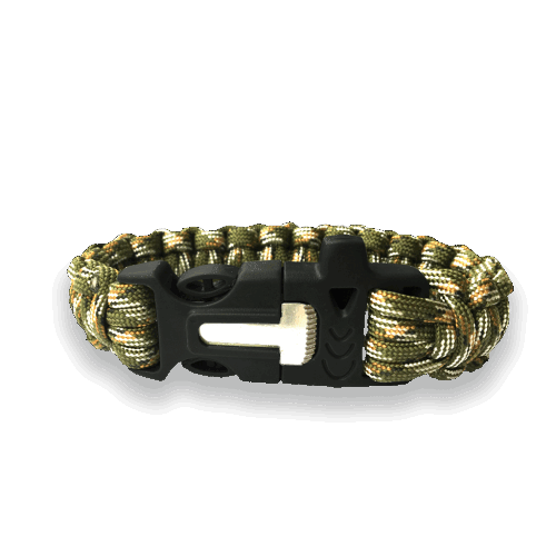 BRATARA PARACORD CU AMNAR SI FLUIER - CAMO
