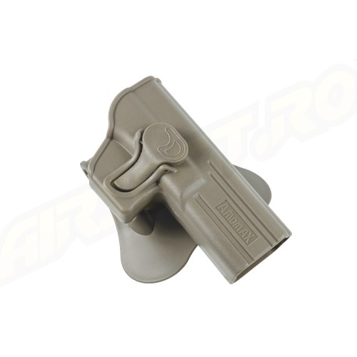 Amomax Polymer Tactical Holster for Glock 17/22/31, KWA ATP Series, APS ACP Series - FDE