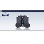 AMOMAX POLYMER DOUBLE MAGAZINE POUCH FOR M9/CZ P-09/P226 - BLACK
