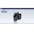 AMOMAX POLYMER DOUBLE MAGAZINE POUCH FOR M9/CZ P-09/P226 - BLACK
