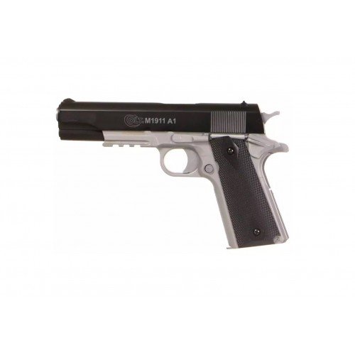COLT 1911 SPRING METAL SLIDE DUAL TONE BLACK SILVER