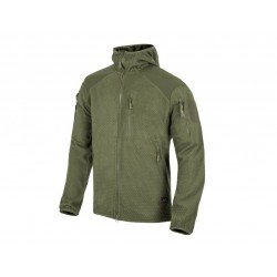 JACHETA MODEL ALPHA HOODIE  - GRID FLEECE - OLIVE GREEN