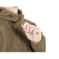 JACHETA MODEL ALPHA HOODIE  - GRID FLEECE - OLIVE GREEN