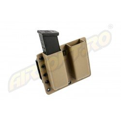 PORT INCARCATOR DUBLU BR - KYDEX - PENTRU GLOCK17 - TAN