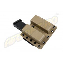 PORT INCARCATOR DUBLU BR - KYDEX - PENTRU GLOCK17 - TAN