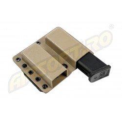 PORT INCARCATOR DUBLU BR - KYDEX - PENTRU GLOCK17 - TAN