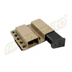 PORT INCARCATOR DUBLU BR - KYDEX - PENTRU GLOCK17 - TAN