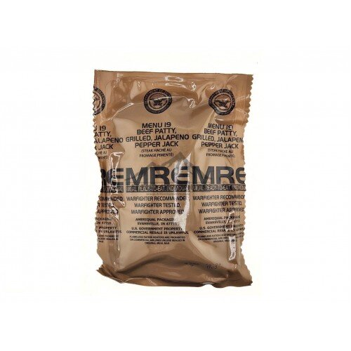 MRE - MENU 19 - BEEF PATTY, GRILLED JALAPENO PEPPER JACK