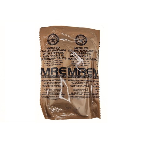 MRE - MENU 20 - ITALIAN SAUSAGE WITH PEPPERS AND ONIONS IN MARINARA SAUCE