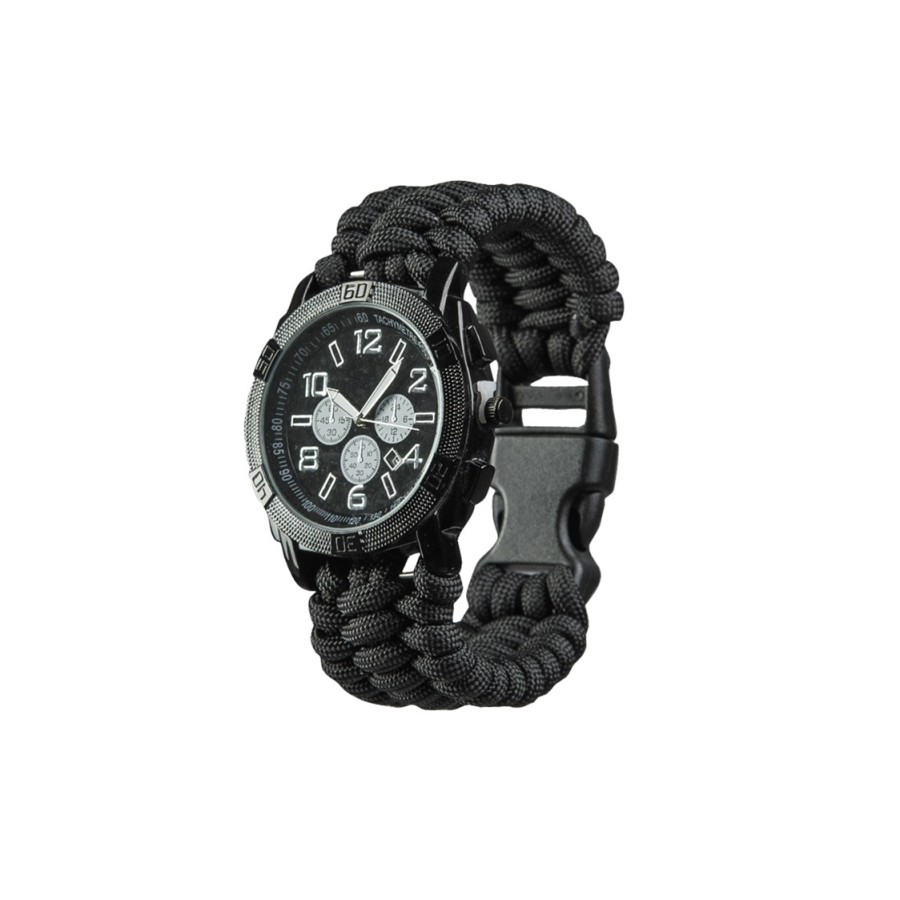 BRATARA PARACORD CU CEAS  - BLACK