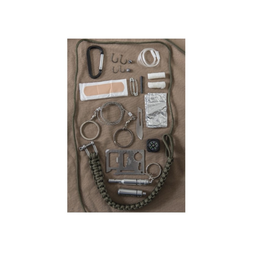 MIL-TEC OD PARACORD SURVIVAL KIT LARGE