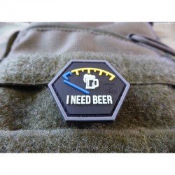 PATCH CAUCIUC - I NEED BEER - BLUE