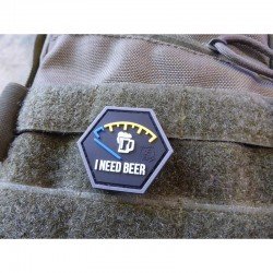 PATCH CAUCIUC - I NEED BEER - BLUE