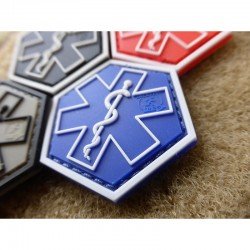 PATCH CAUCIUC - PARAMEDIC HEXAGON  - BLUE