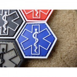 PATCH CAUCIUC - PARAMEDIC HEXAGON  - BLUE