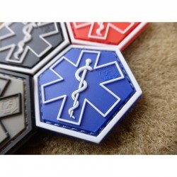 PATCH CAUCIUC - PARAMEDIC HEXAGON  - BLUE