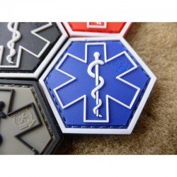 PATCH CAUCIUC - PARAMEDIC HEXAGON  - BLUE