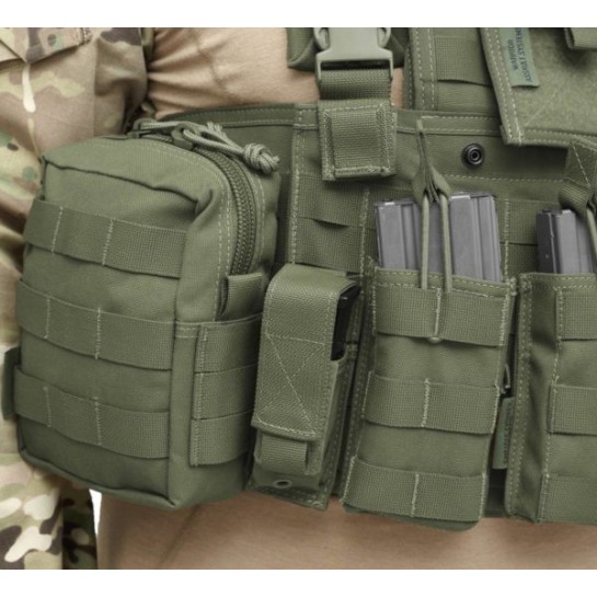 WARRIOR ASSAULT SYSTEMS SINGLE PISTOL DIRECT ACTION 9mm POUCH - OD GREEN