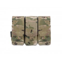 TRIPLE M4 5.56MM MAG POUCH/NON SLIP - RETENTION - 6 MAGS - MULTICAM