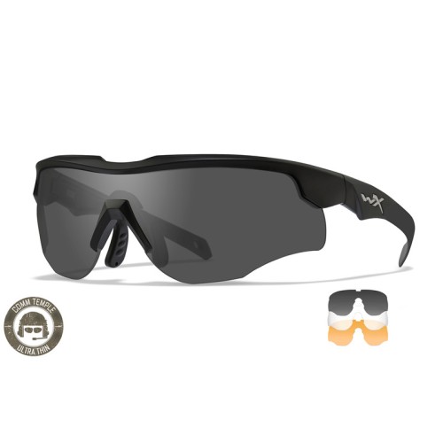 WILEY X OCCHIALI DI PROTEZIONE BALISTICA MODELLO ROGUE COMM LENTI GRIGIO FUMO/CHIARE/RUGGINE MONTATURA NERA