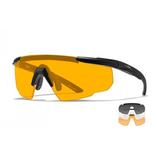 WILEY X BALLISTIC PROTECTION GLASSES SABER ADVANCED SMOKE/CLEAR/RUST LENSES MATTE BLACK FRAME