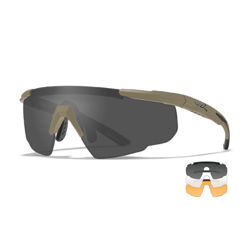 OCHELARI CU PROTECTIE BALISTICA MODEL SABER ADV SMOKE/CLEAR/RUST - TAN FRAME