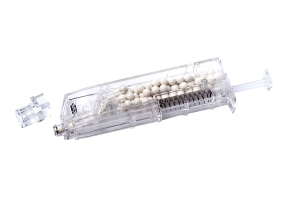 Alimentator de 100 bile transparent