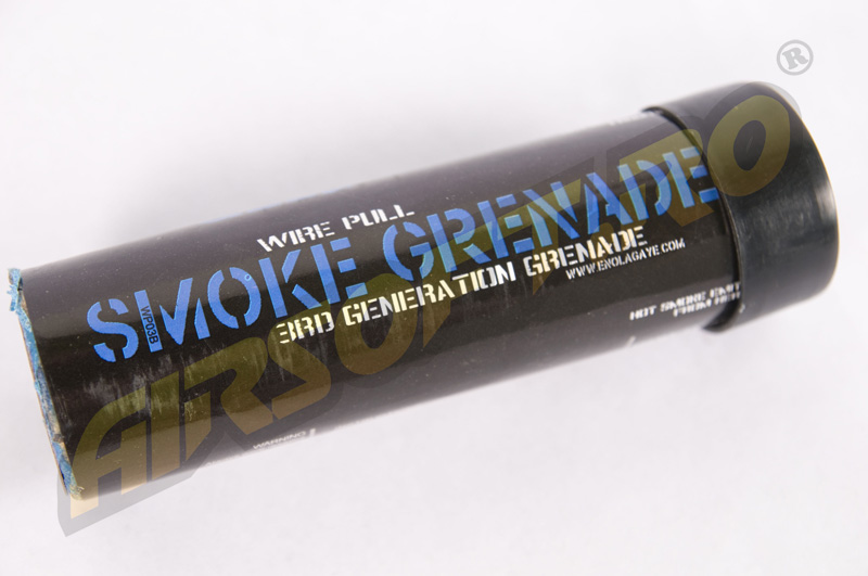 Grenada fumigena mare cu inel (fum albastru) - generatia iii
