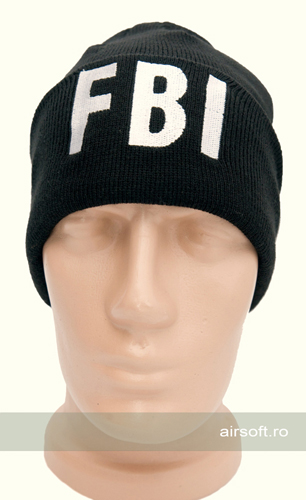 Fes brodat fbi (negru)