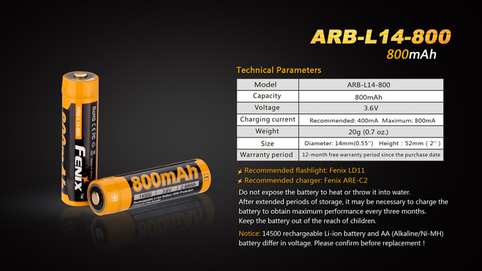 ACUMULATOR ARB-L 14-800 - 3.6V - 800MAH - 1 | YEO