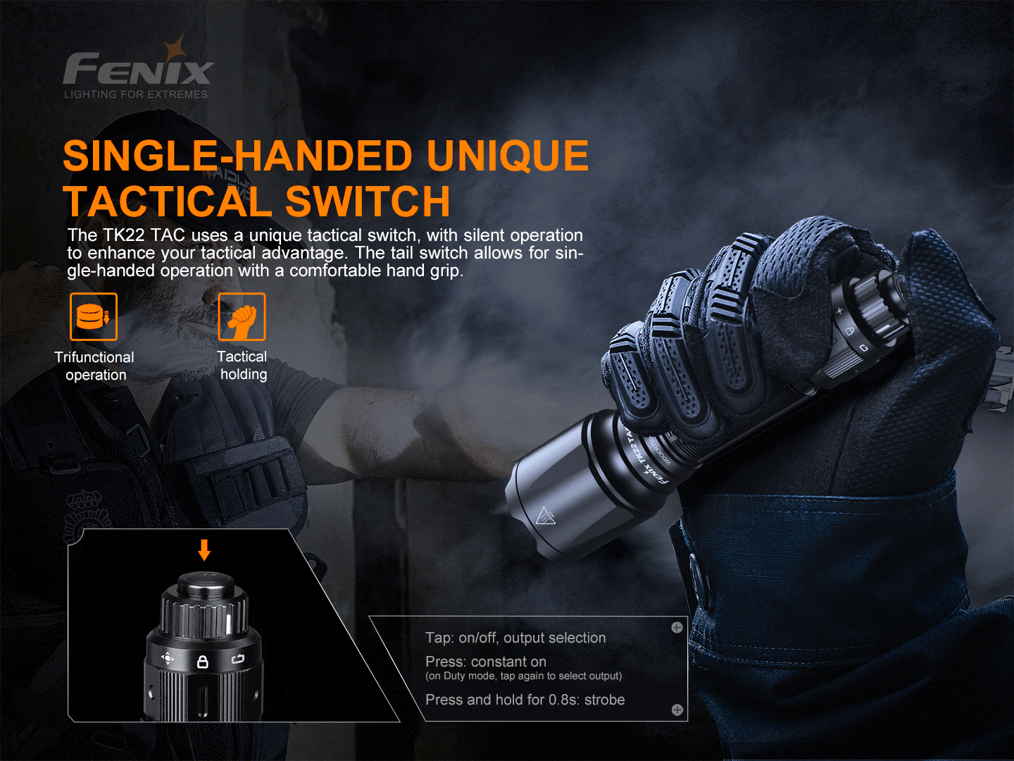 FENIX TORCIA TATTICA TK22 TAC LED
