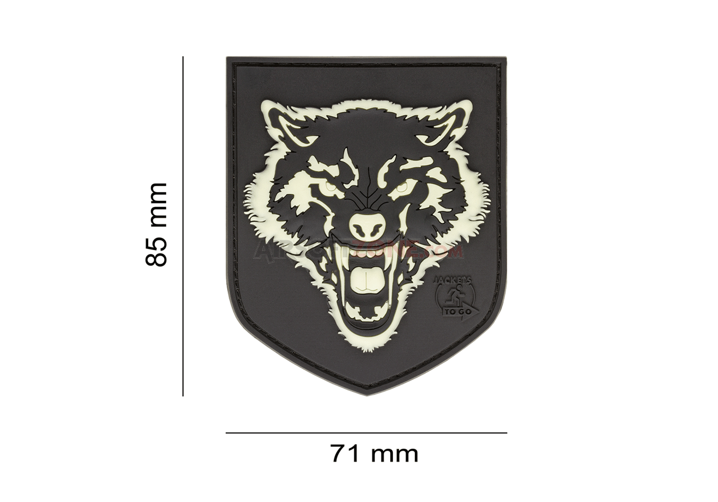 PATCH CAUCIUC - WOLF SHIELD - GLOW IN THE DARK - 1 | YEO