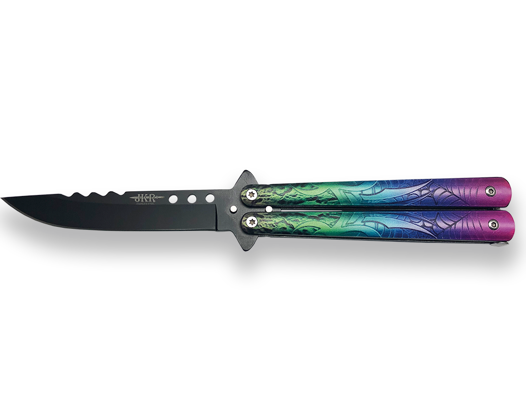Briceag tip fluture - 10.5cm - rainbow