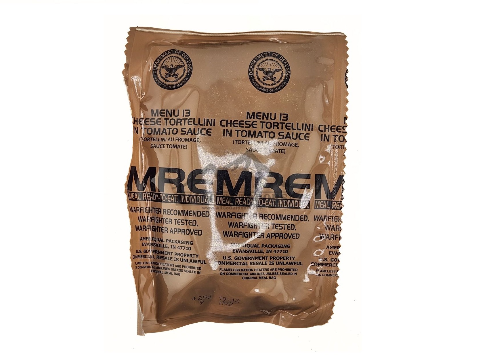 MRE - MENU 13 - CHESEE TORTTELINI IN TOMATO SAUCE