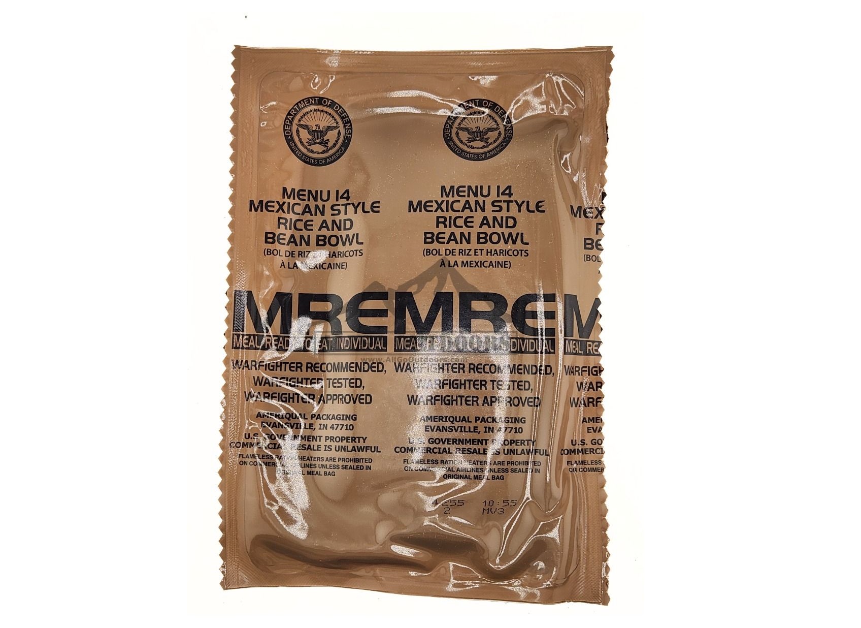 MRE - MENU 14 - MEXICAN STYLE RICE AND BEAN BOWL