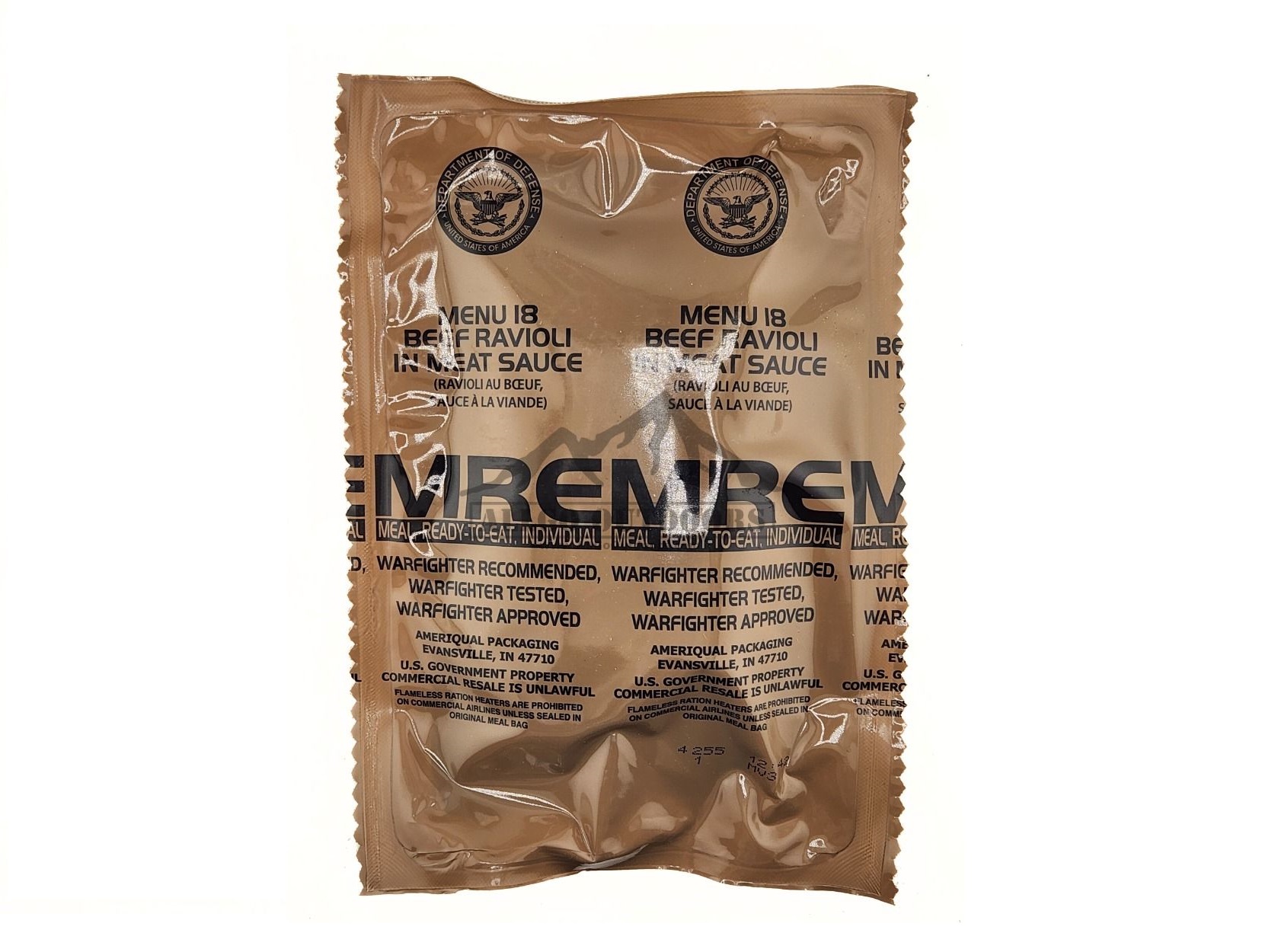 MRE - MENU 18 - BEEF RAVIOLI IN MEAT SAUCE