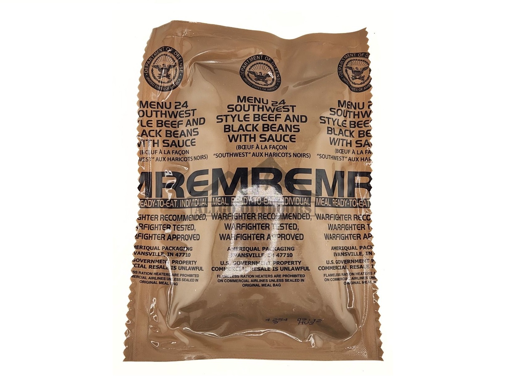 MRE - MENU 24 - SOUTHWEST STYLE BEEF AND BLACK BEANS WITH SAUCE